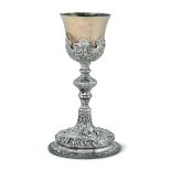 A silver chalice, Genoa, mid 1700s - Embossed and chiselled silver. Undated Torretta [...]