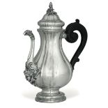 A silver coffee pot, Rome, 1750/60 - Molten and embossed silver. Silversmith Lorenzo [...]