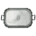 A silver tray, Rome, late 1700s - Molten, embossed and chiselled silver. Worn [...]