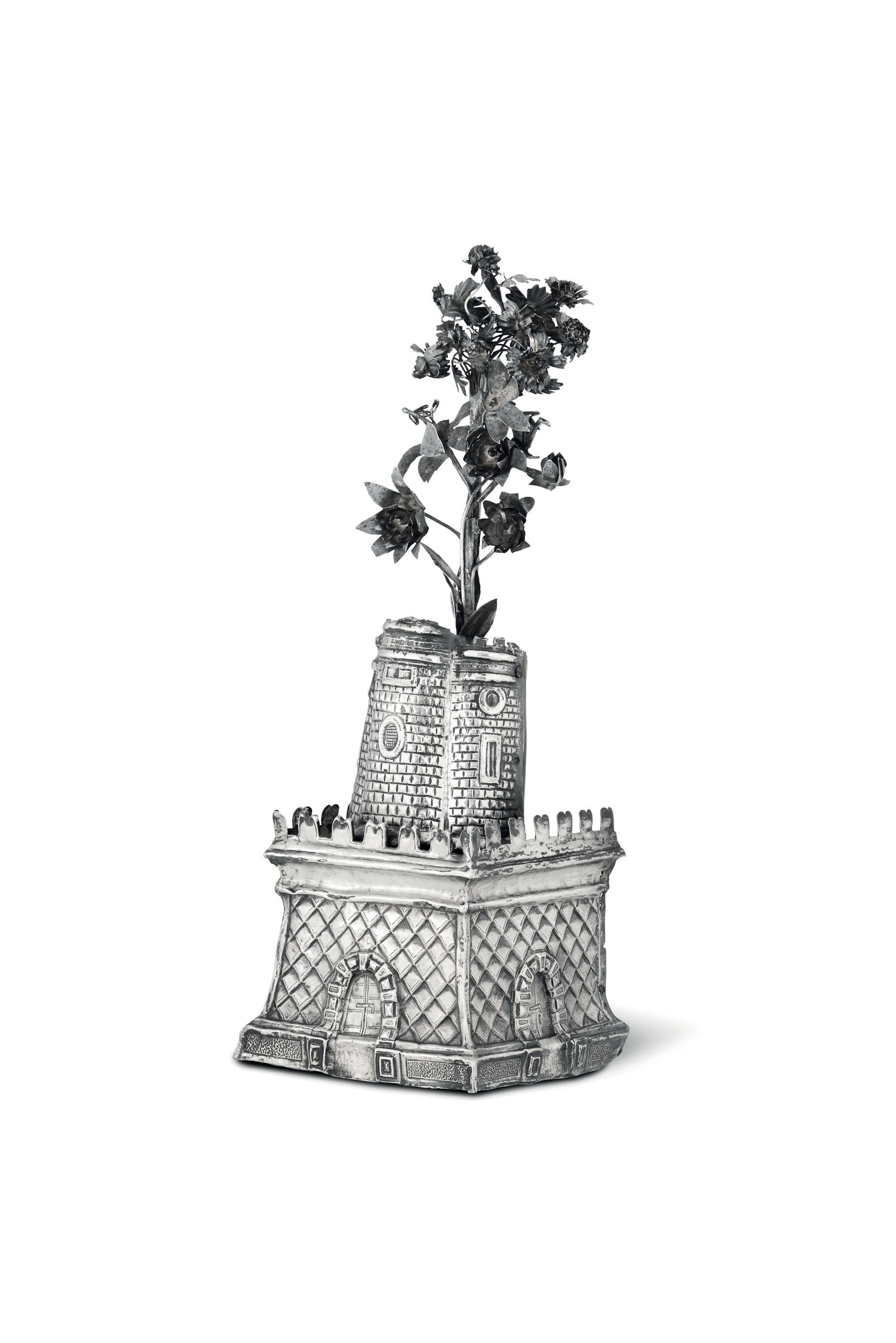 A silver tower, Italy or Spain, 18th century - Molten, embossed and chiselled silver [...] - Image 2 of 2