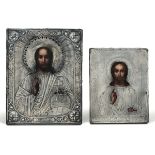 Two icons depicting Christ Pantocrator, Moscow, 1870s - With silver riza. One from [...]