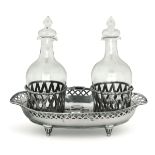 A silver cruet stand, Germany, 1700s - Molten, embossed, perforated and chiselled [...]