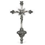 A processional cross, Naples, early 18th century - Molten, embossed and chiselled [...]