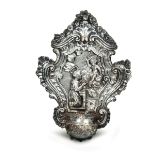 A silver holy water font, Genoa, 1790 - Embossed and chiselled silver. Torretta [...]