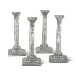 Four sterling silver candlesticks, London, 1795 - Hallmarked with the London date [...]