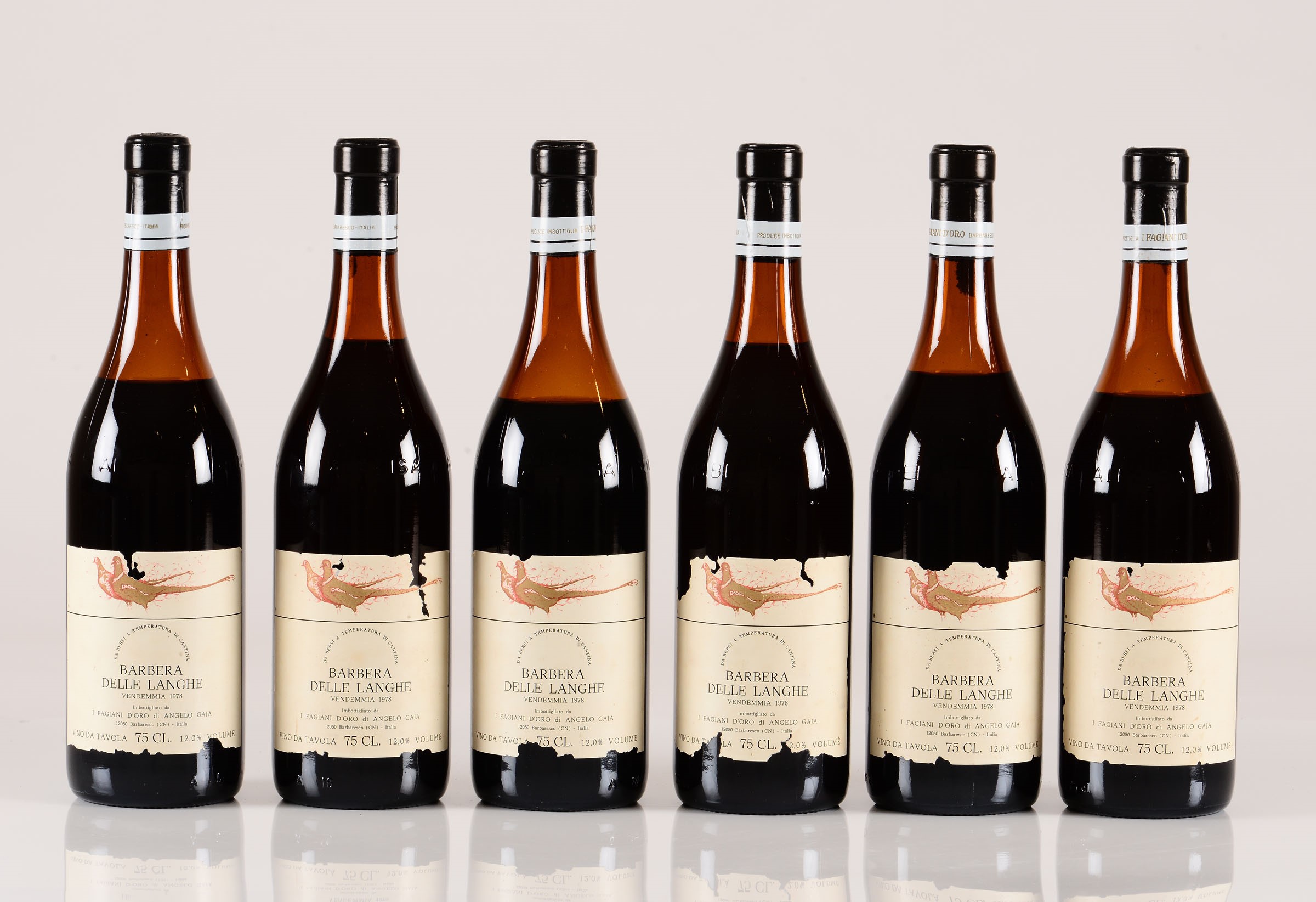 Barbera delle Langhe, I Fagiani d'Oro, 1978, - 12 bts 3 TS, 2 S, 1 MS, 1 LS, 5 BS [...]