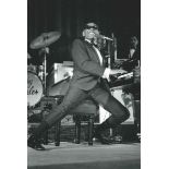 Guy Le Querrec (1941), Ray Charles - cm 30x20 Timbro del fotografo al retro -