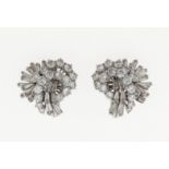 Pair of diamond and gold earrings - montatura in oro bianco 750/1000 -