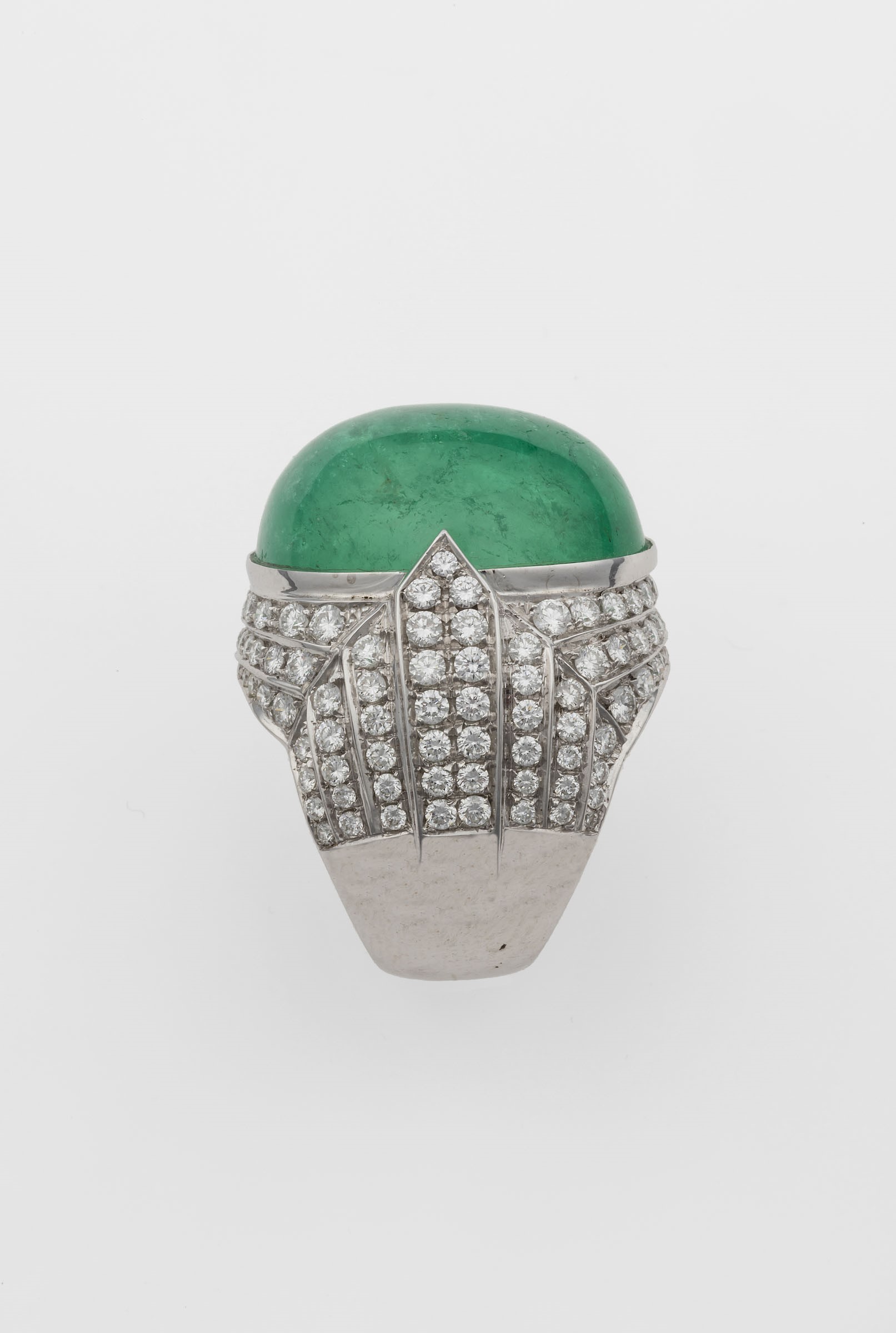 Colombian emerald and diamond ring - montatura in oro bianco 750/1000 - - Image 2 of 2