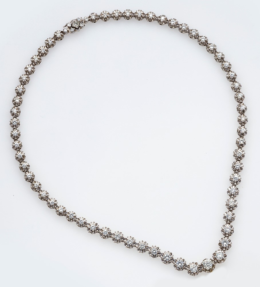 Brilliant-cut diamond necklace - montatura in oro bianco 750/1000 -