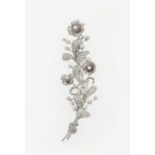 Diamond and gold en tremblant brooch - montatura in oro bianco 750/1000 -