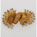 Diamond and gold brooch - montatura in oro giallo 750/1000 -