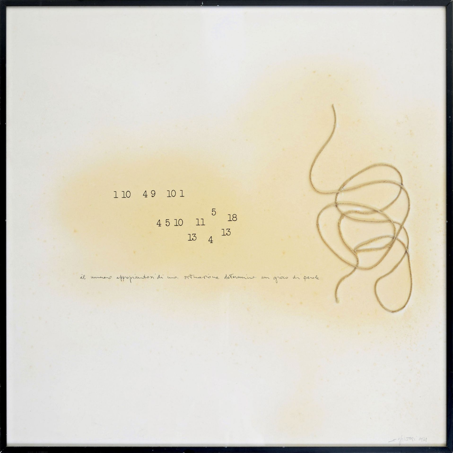 Carlo Finotti (1954), Senza titolo, 1978 - corda e tecnica mista su carta, cm [...]