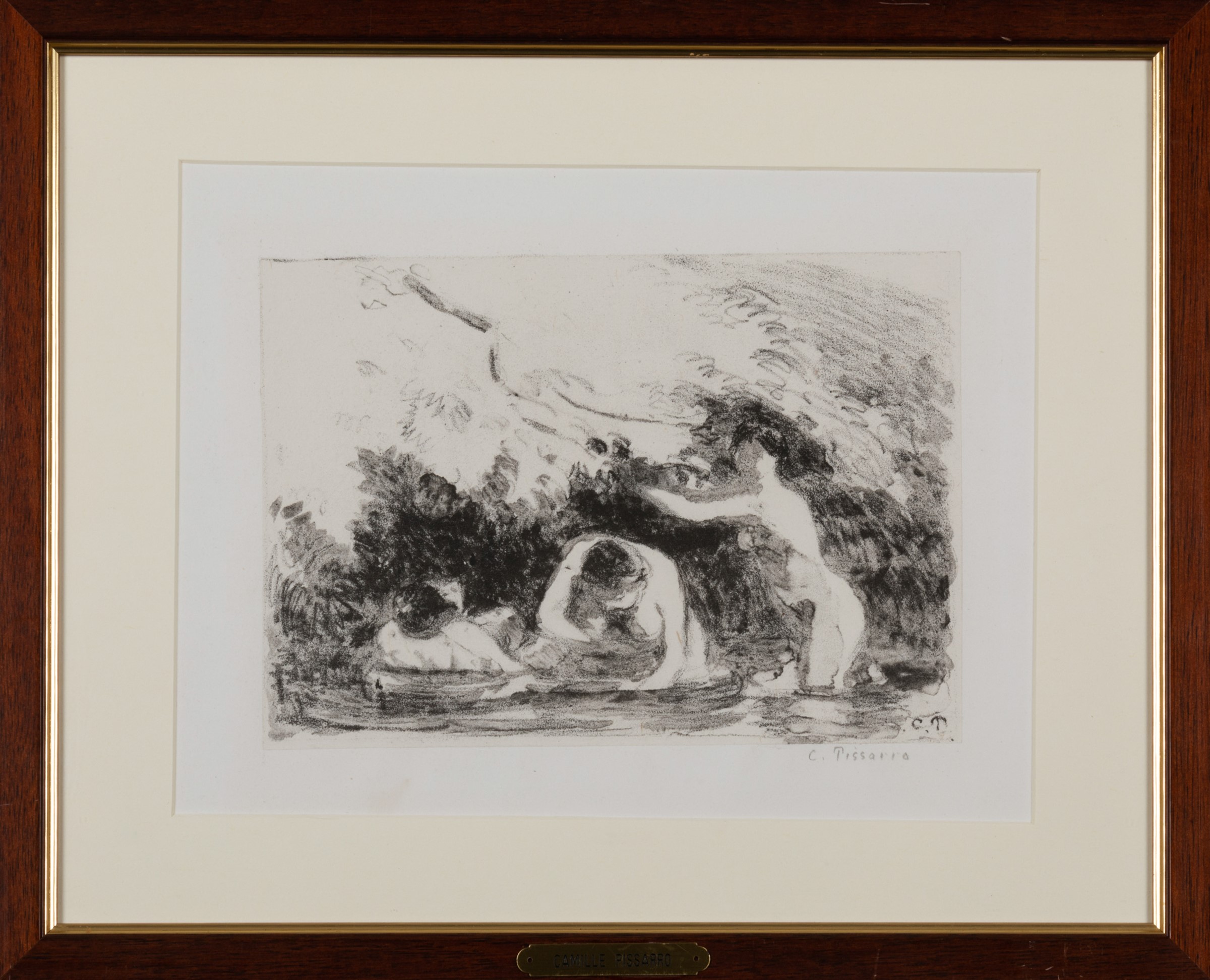 C. Pissarro, Baigneuses à l'ombre des berges boisées, 1895 - Image 2 of 3