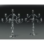 Monumentale coppia di candelabri in argento a 10 luci. Argenteria artistica italiana. [...]