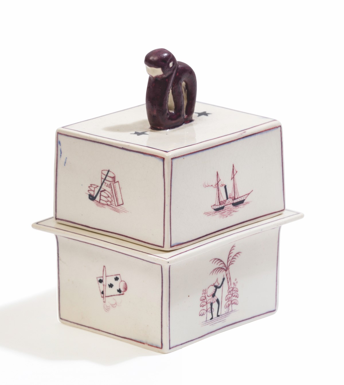 Gio Ponti, Richard Ginori, San Cristoforo - An earthenware box. MIlan, 1930ca. [...]