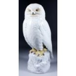 Bing & Grondahl porcelain figure - snowy owl designed by Dahl Jensen, 17.5ins high (printed and