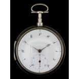 An unusual late George III silver pair cased pocket watch by Moore, Royal Exchange, London, No. 815,