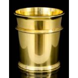 A good Elizabeth II cast 22ct gold beaker modelled in the form of the "The Trinity Tun", the