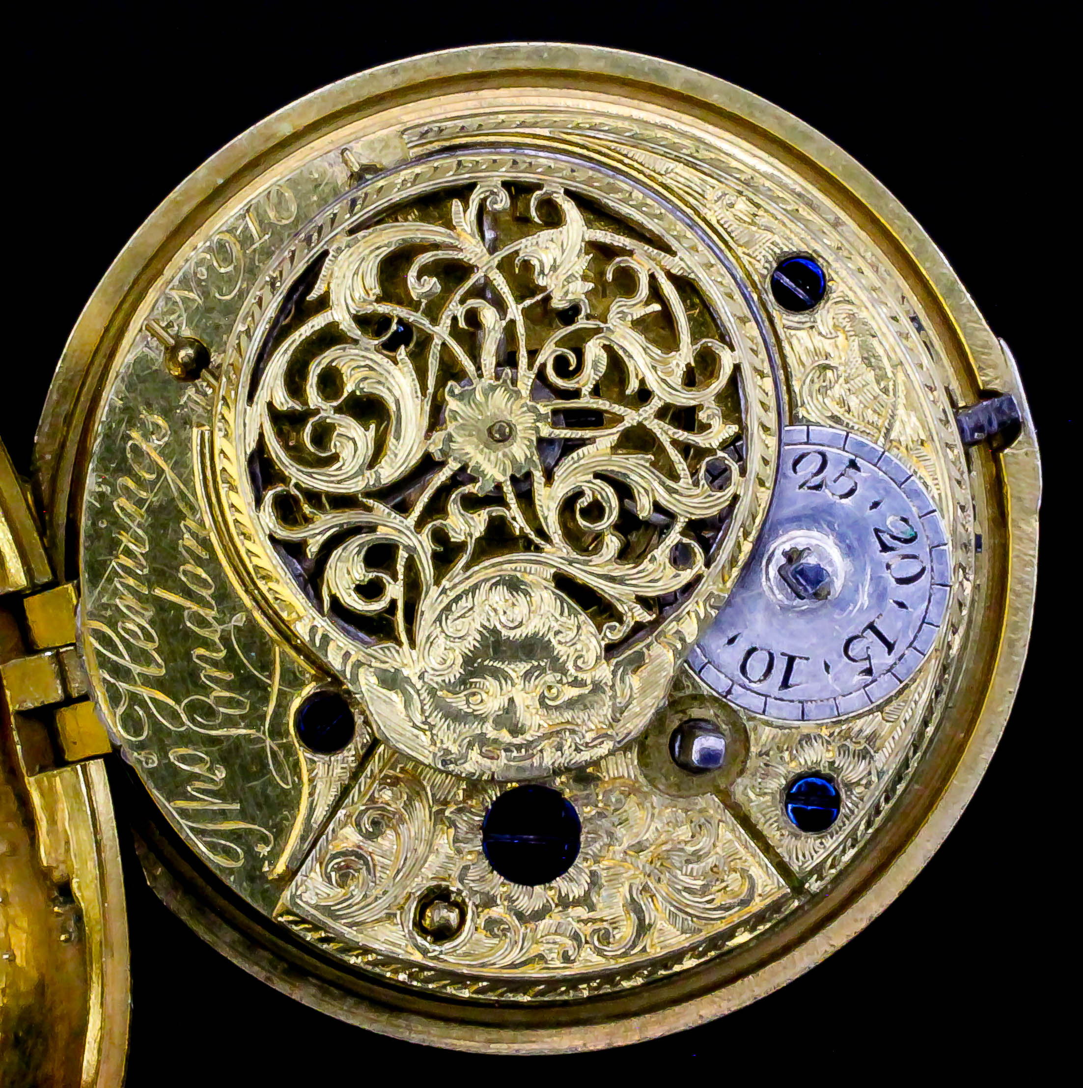 A George III gilt metal and green shagreen covered pair cased verge pocket watch by Thomas Hemings - Image 2 of 2