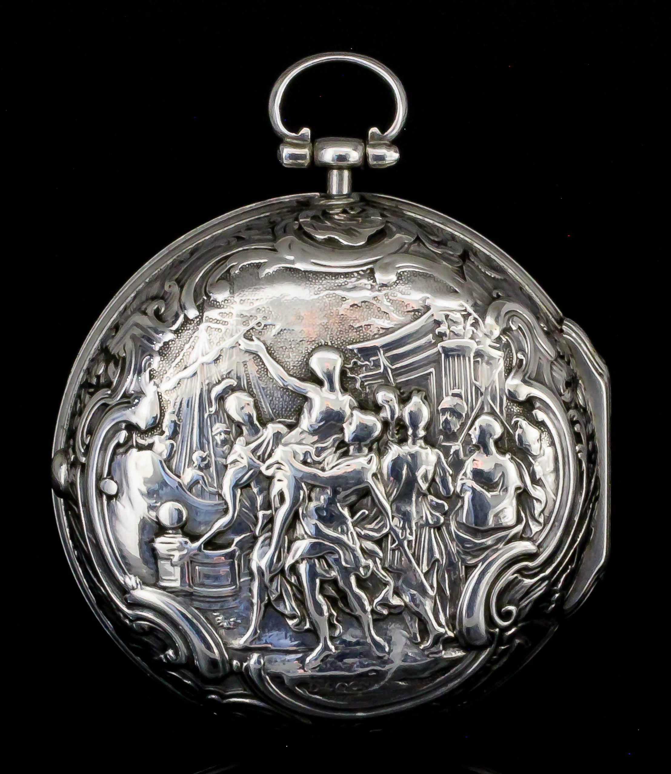 An unusual mid 18th Century silver pair cased verge pocket watch by William Gib of Rotterdam, No. - Image 2 of 5