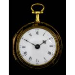 A George III gilt metal and tortoise shell pair cased verge pocket watch by Samuel Toulmin,