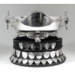 An Edward VIII silver circular two-handled bowl, the shaped and moulded rim with lion's mask and