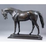 Alexander Phimister Proctor (1862-1950 - American) - Brown patinated bronze figure - Arab stallion