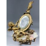 A late 19th Century French gilt metal dressing table mirror after Auguste Moreau (1834-1917) in