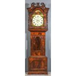 A 19th Century mahogany "North Country" longcase clock, the 13ins arched painted dial with Roman