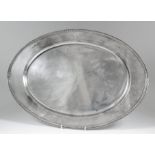 An American Gorham "Sterling" silver oval tray, the rim moulded with Greek key pattern ornament