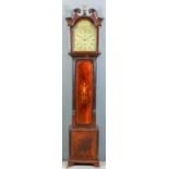 An early 19th Century mahogany longcase clock by John Thomson of Edinburgh, the 12ins arched brass