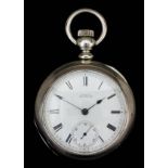 A late 19th Century American silver cased pocket watch by P.S. Bartlett, Waltham, Mass., No.