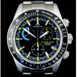 A gentleman's stainless steel quartz movement "Offshore Racing" wristwatch by Seapro, the black dial