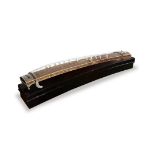 A late 19th/early 20th Century Japanese Koto, the body in elm, the ends ornately inlaid with