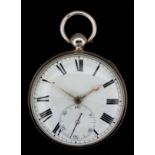 A George IV silver cased pocket watch by John Elliott of Ashford, No. 540, the white enamel dial