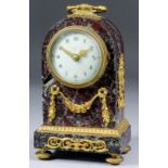 A late 19th Century French marble and gilt metal mounted cased mantel timepiece by L.F., No.