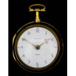 A George III gilt metal and horn cased verge pocket watch by Edward Wicksteed of London, No.