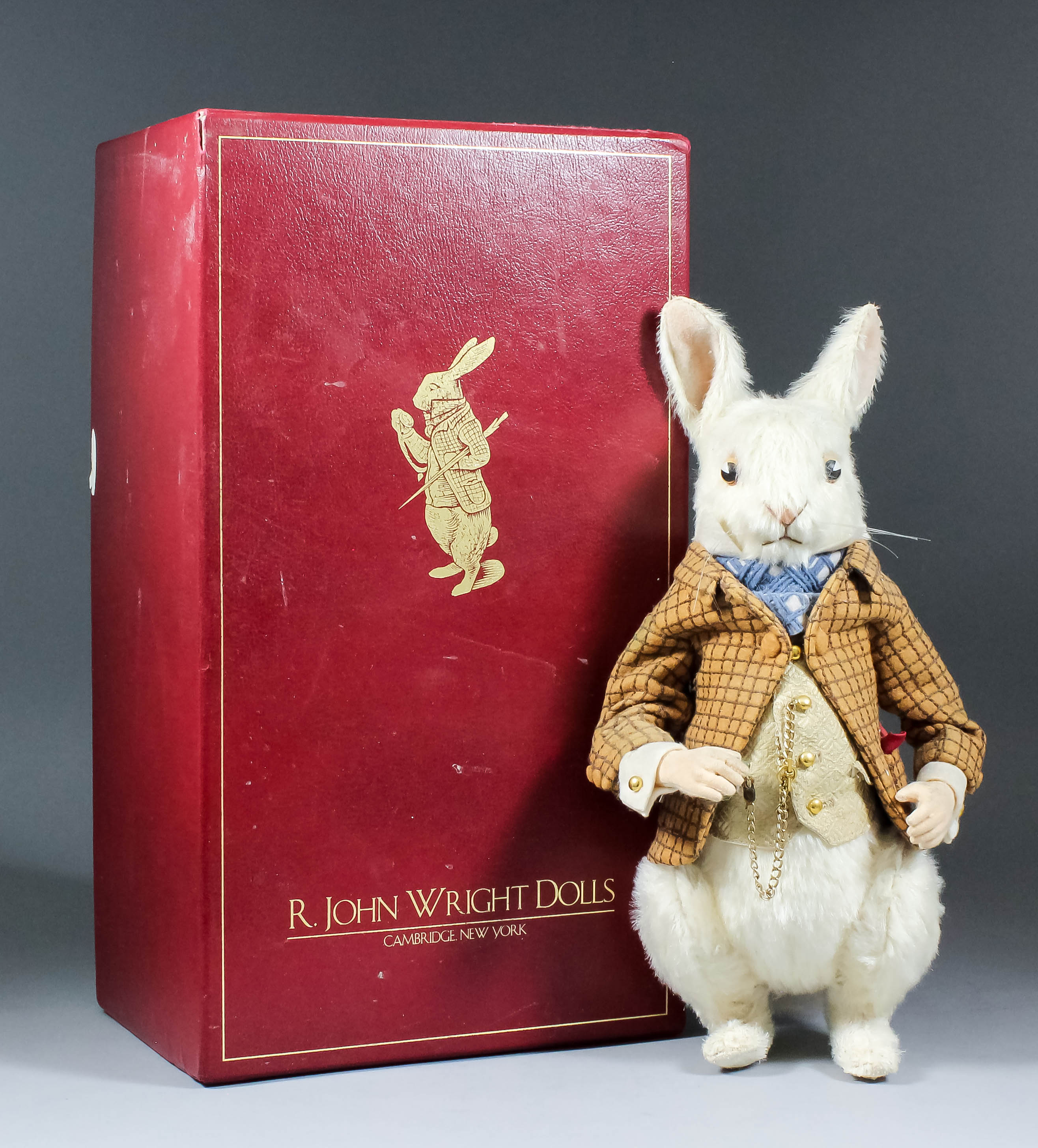 A limited edition John Wright mohair plush "White Rabbit", after Alice's Adventures in Wonderland,