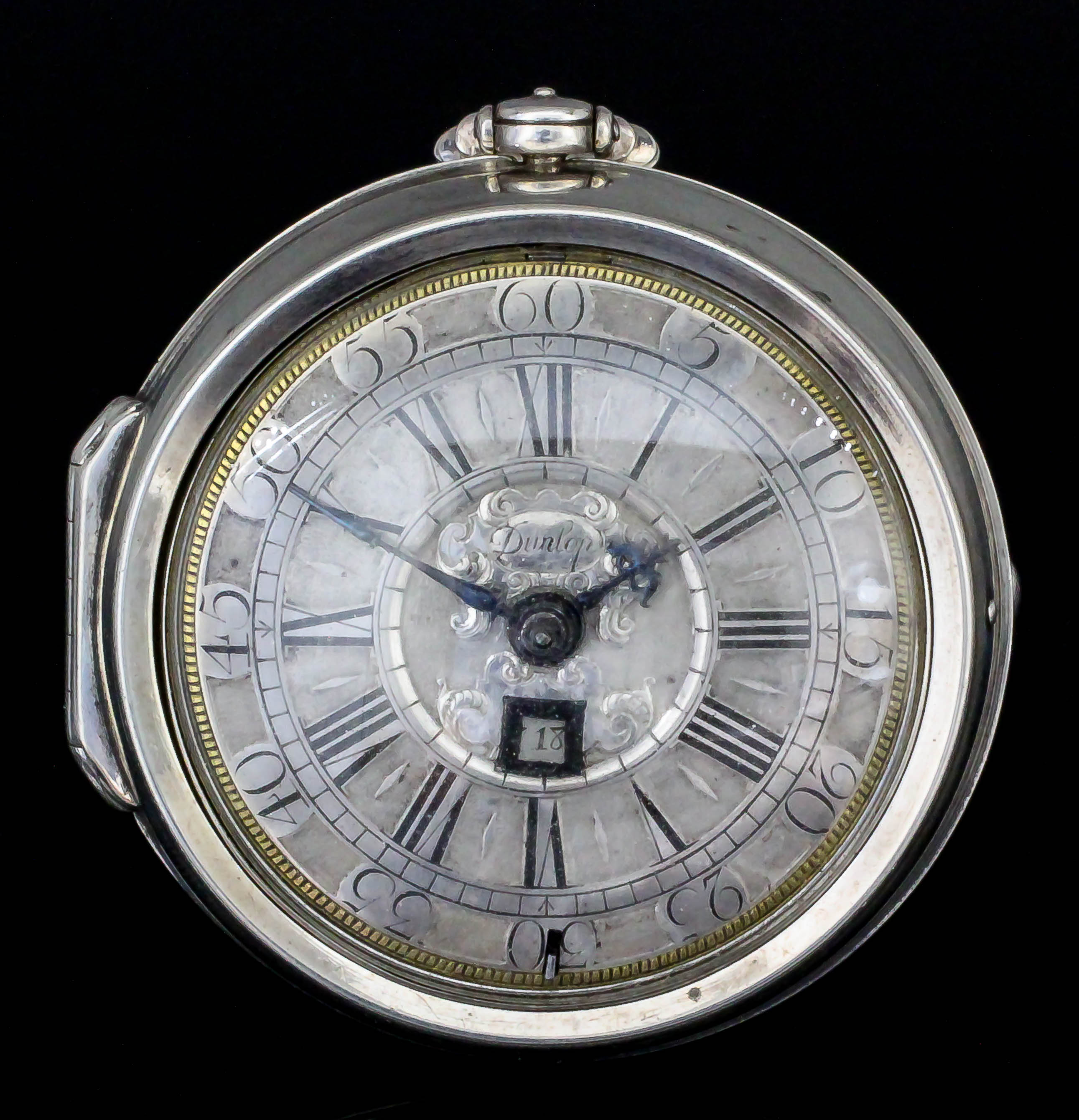 An early 18th Century silver pair cased verge pocket watch by Andrew Dunlop of London, No. 782,