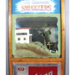 A 1960's mahogany cased "Penny-in-the-Slot" working model automaton - "The Midnight Smugglers",