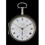 A good George III silver pair cased pocket chronometer by John Young, Bloomsbury, London, No. 574,