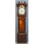 A 19th Century mahogany longcase clock, the 13ins arched painted dial with Roman and Arabic