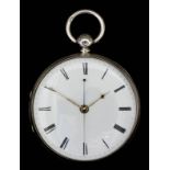 An early Victorian silver cased pocket watch by Litherland Davies & Co, Liverpool, No. 12073, the