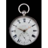 A George IV silver cased pocket watch by John Haughton Wickes of London, No. 1001, the white