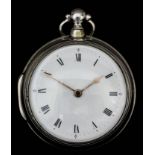A George III silver pair cased verge pocket watch by William Burch of Maidstone, No. 23041, the