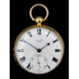 A George IV 18ct gold cased pocket watch by Charles Smith, Bunhill Row, London, No. 122748, the