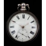 A late George III silver pair cased verge pocket watch by Joshua Bellamy of Grimsby, No. 1373, the