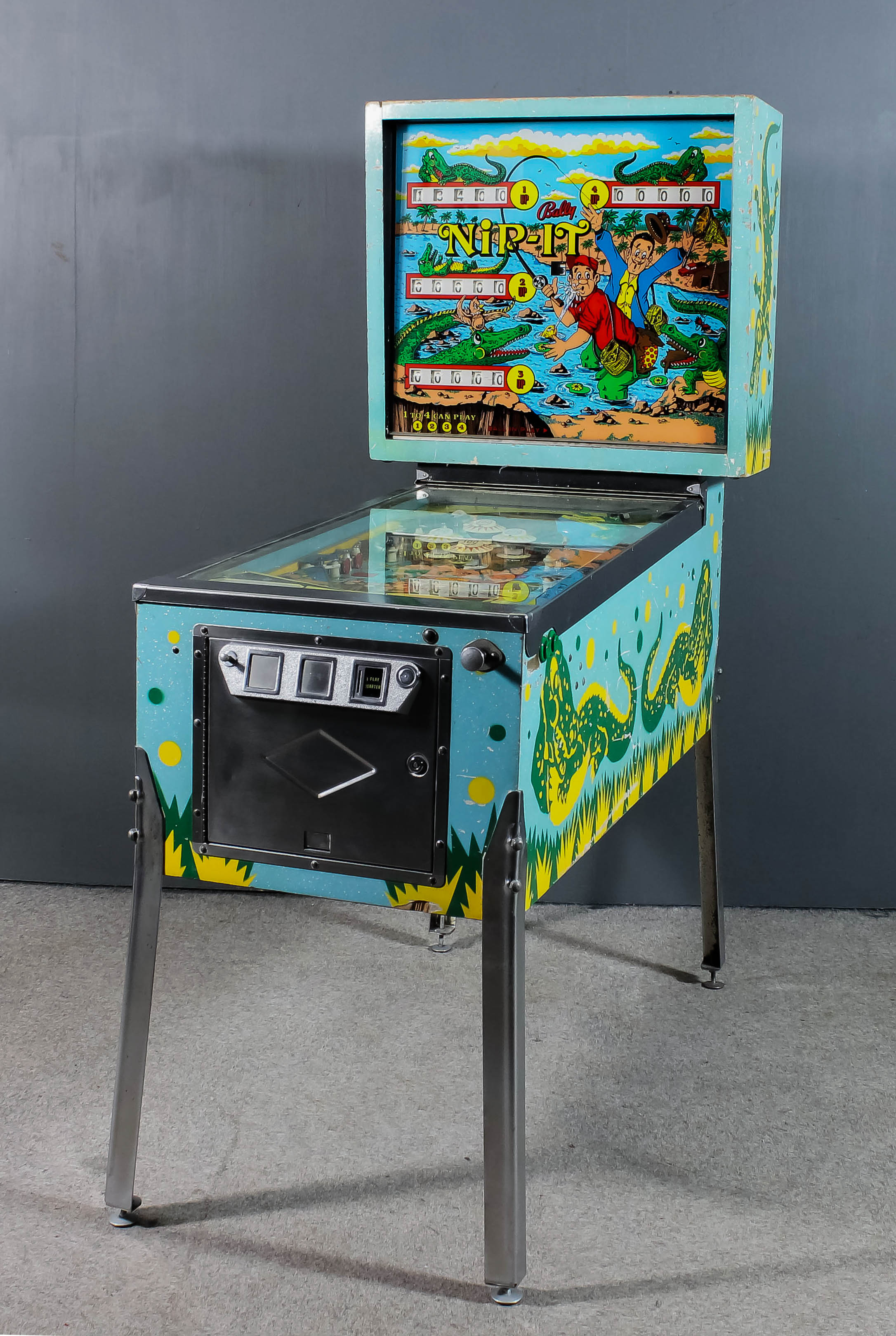 An early 1970's American electronically powered "Coin-in-the-Slot" Bally "Nip-It" 4 player pinball