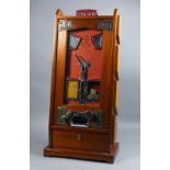 A 1940's mahogany cased Bryans "Payramid" "Penny-in-the-Slot" game of skill, Serial No. 998, the